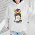 Busy Raising Ballers Softball Messy Bun Baseball Mom Wmen Hoodie Busy Raising Ballers Softball Messy Bun Baseball Mom Wmen Hoodie