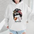 Football Mom Baseball Mom Life Messy Bun Mom Of Both Wmen Hoodie