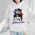 French Baseball Mom France Messy Bun Wmen Hoodie French Baseball Mom France Messy Bun Wmen Hoodie