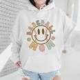 Happy Baseball Mom Groovy Retro Floral Smiling Face Wmen Hoodie Happy Baseball Mom Groovy Retro Floral Smiling Face Wmen Hoodie