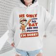 Loves Bat And His Momma Baseball Mom Wmen Hoodie Loves Bat And His Momma Baseball Mom Wmen Hoodie