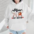 Mom Of Both Basketball Baseball Mom Wmen Hoodie