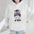 Mom Of Both Volleyball And Baseball Mom For Women Messy Bun Wmen Hoodie Mom Of Both Volleyball And Baseball Mom For Women Messy Bun Wmen Hoodie