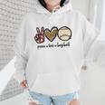 Peace Love Baseball Mom Leopard Print Cheetah Pattern Wmen Hoodie