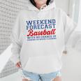 Retro Baseball Mom Mother's Day Weekend Forecast Baseball Wmen Hoodie Retro Baseball Mom Mother's Day Weekend Forecast Baseball Wmen Hoodie