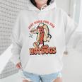 Retro Just Here For The Hotdogs Baseball Mom Sport Lover Wmen Hoodie
