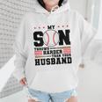 My Son Throws Harder Than Your Husband Baseball Mom Wmen Hoodie