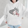 That's My Boy Leopard Heart Baseball Mom Wmen Hoodie