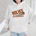 Wolves Baseball Team Baseball Mom Wolf Sports School Spirit Wmen Hoodie