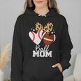 Ball Mom Football Baseball Mom Heart Wmen Hoodie