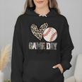 Baseball Game Day Vibes Baseball Mom Mama Leopard Cute Wmen Hoodie