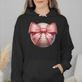 Baseball Mom Coquette Pink Bow Baseball Mom Wmen Hoodie Baseball Mom Coquette Pink Bow Baseball Mom Wmen Hoodie