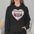 Baseball Mom Heart Love Mother's Day Game Day Support Wmen Hoodie