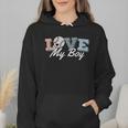 Baseball Mom Love My Boy Retro Casual Letter Print Wmen Hoodie Baseball Mom Love My Boy Retro Casual Letter Print Wmen Hoodie