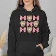 Baseball Mom Sister Tween Teen Girl Girly Pink Bow Preppy Wmen Hoodie