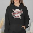 Baseball Mom Vintage Retro Game Day Son Supporter Fan Wmen Hoodie