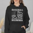 Baseball Momma Mom USA Flag 4th Of July Wmen Hoodie