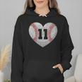 Baseball Number 11 Distressed Heart For Baseball Moms Wmen Hoodie Baseball Number 11 Distressed Heart For Baseball Moms Wmen Hoodie