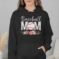 Floral Baseball Mom Mother's Day Cute Baseball Mama Mommy Wmen Hoodie