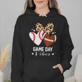 Game Day Vibes Football Baseball Mom Heart Wmen Hoodie Game Day Vibes Football Baseball Mom Heart Wmen Hoodie