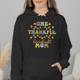 Groovy Retro One Thankful Baseball Mom Thanksgiving Fall Wmen Hoodie