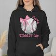 Mama Biggest Fan Coquette Bow Baseball Mom Fan Mother's Day Wmen Hoodie Mama Biggest Fan Coquette Bow Baseball Mom Fan Mother's Day Wmen Hoodie