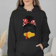 Messy Bun Baseball Mom Turkey Face Matching Thanksgiving Wmen Hoodie