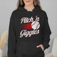 Pitch 'n Giggles Baseball Player Women Baseball Mom Wmen Hoodie Pitch 'n Giggles Baseball Player Women Baseball Mom Wmen Hoodie