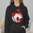 Womens Custom Baseball Mom Number 25 Heart For Mom Mommy Wmen Hoodie