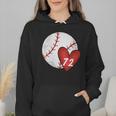 Womens Custom Baseball Mom Number 72 Heart For Mom Mommy Wmen Hoodie
