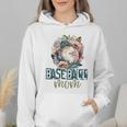 Artsy Baseball Mom Flowers Unique Game Day Ball Distressed Wmen Hoodie