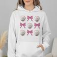 Baseball Boys Girls Baseball Mom Tee Pink Bow Baseball Wmen Hoodie