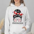 Baseball Mom Leopard Messy Bun Game Day Wmen Hoodie
