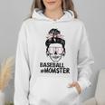 Baseball Momster Messy Bun Skull Mom For Women Halloween Wmen Hoodie Baseball Momster Messy Bun Skull Mom For Women Halloween Wmen Hoodie
