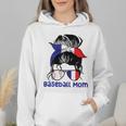 French Baseball Mom France Messy Bun Wmen Hoodie French Baseball Mom France Messy Bun Wmen Hoodie