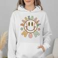 Happy Baseball Mom Groovy Retro Floral Smiling Face Wmen Hoodie Happy Baseball Mom Groovy Retro Floral Smiling Face Wmen Hoodie