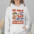 Loves Bat And His Momma Baseball Mom Wmen Hoodie Loves Bat And His Momma Baseball Mom Wmen Hoodie