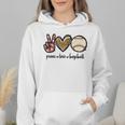 Peace Love Baseball Mom Leopard Print Cheetah Pattern Wmen Hoodie