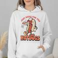 Retro Just Here For The Hotdogs Baseball Mom Sport Lover Wmen Hoodie