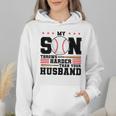 My Son Throws Harder Than Your Husband Baseball Mom Wmen Hoodie