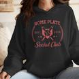 2024 Home Plate Social Club Softball Season Tee Baseball Mom Wmen Hoodie