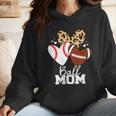 Ball Mom Football Baseball Mom Heart Wmen Hoodie
