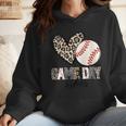 Baseball Game Day Vibes Baseball Mom Mama Leopard Cute Wmen Hoodie