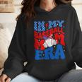 In My Baseball Mom Era Groovy Baseball Mother's Day US Flag Wmen Hoodie In My Baseball Mom Era Groovy Baseball Mother's Day US Flag Wmen Hoodie