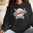 Baseball Mom Vintage Retro Game Day Son Supporter Fan Wmen Hoodie