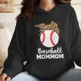 Baseball MomMom Baseball Player Leopard Mom Mom Wmen Hoodie