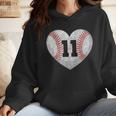 Baseball Number 11 Distressed Heart For Baseball Moms Wmen Hoodie Baseball Number 11 Distressed Heart For Baseball Moms Wmen Hoodie
