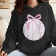 Coquette Baseball Mom Pink Bow Baseball Mama Wmen Hoodie Coquette Baseball Mom Pink Bow Baseball Mama Wmen Hoodie