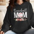 Floral Baseball Mom Mother's Day Cute Baseball Mama Mommy Wmen Hoodie