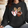 Football Baseball Heart Football Baseball Mom Wmen Hoodie
